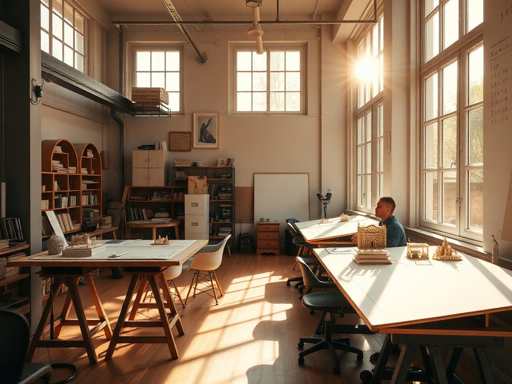 Atelier lumineux, plans & maquettes